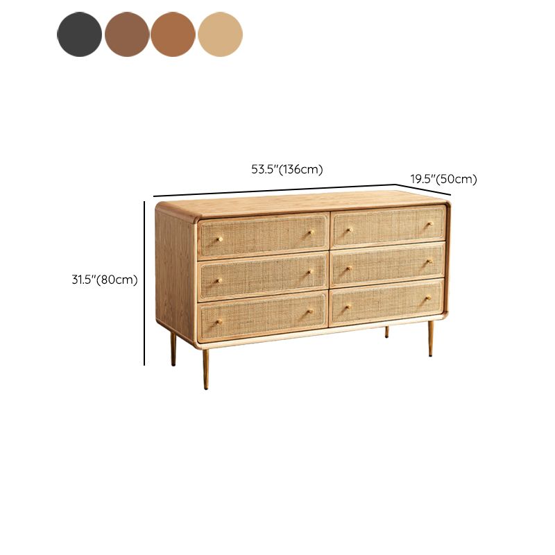 Glam Storage Chest Dresser Solid Wood Storage Chest with Drawers