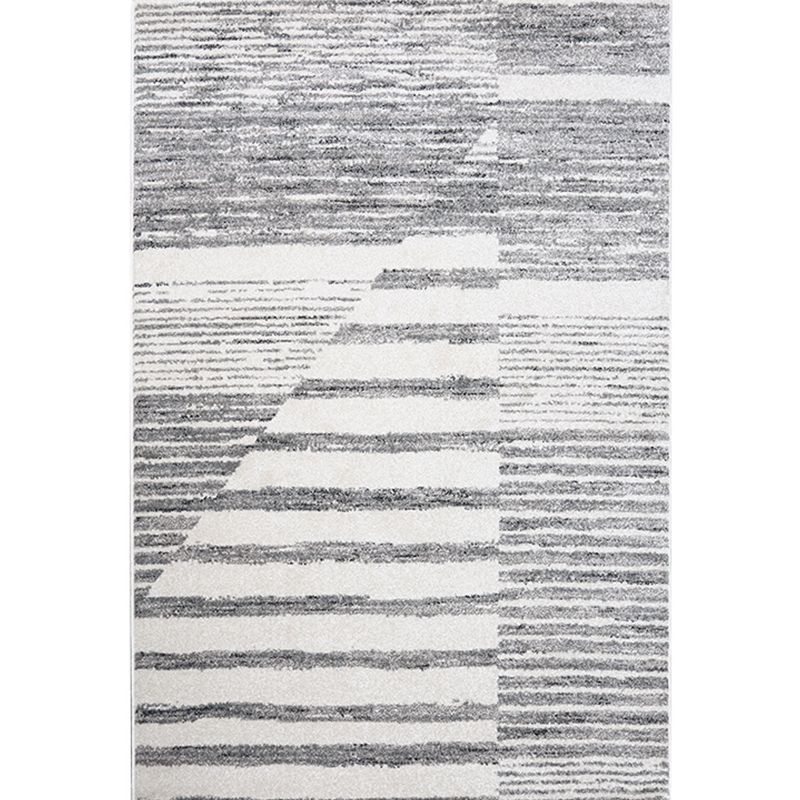 Modern Stripe Pattern Rug Multi Colored Polyster Indoor Rug Synthetics Anti-Slip Backing Pet Friendly Area Carpet for Parlor