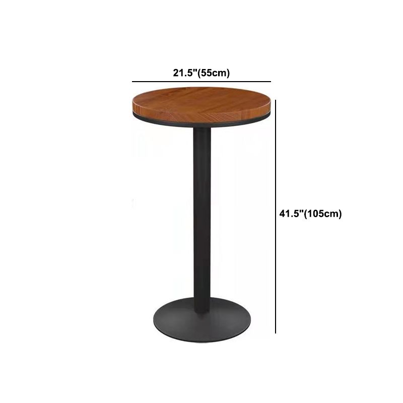 Solid Wood Top Bar Dining Table Industrial Bar Dining Table with Black Base