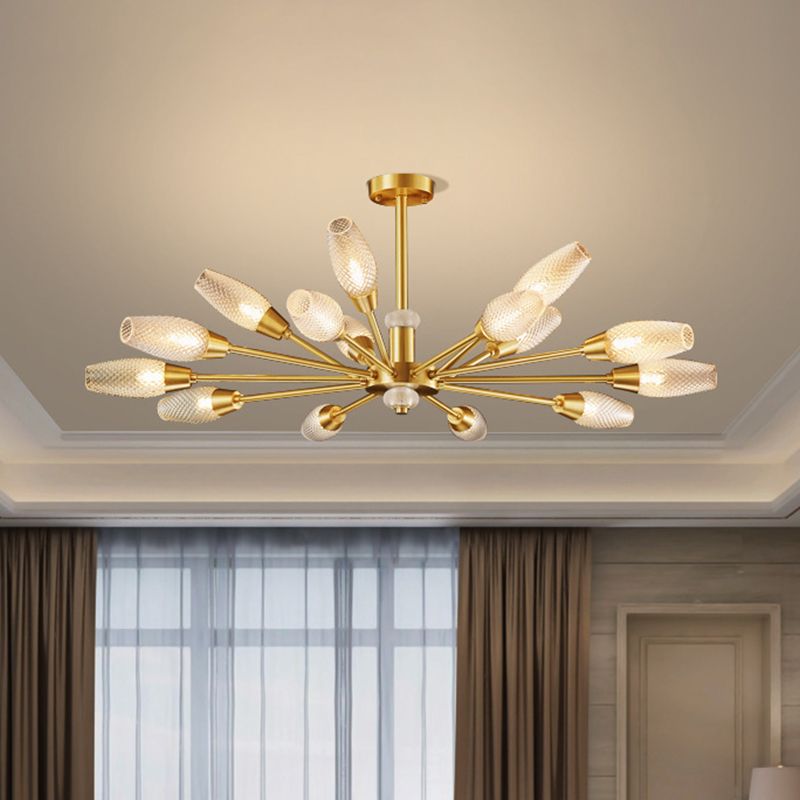 Lámpara colgante de tulipán de latón Vidrículas modernas 9/12/15 LIGHTA LA CONTRACIÓN DEL CADENTE