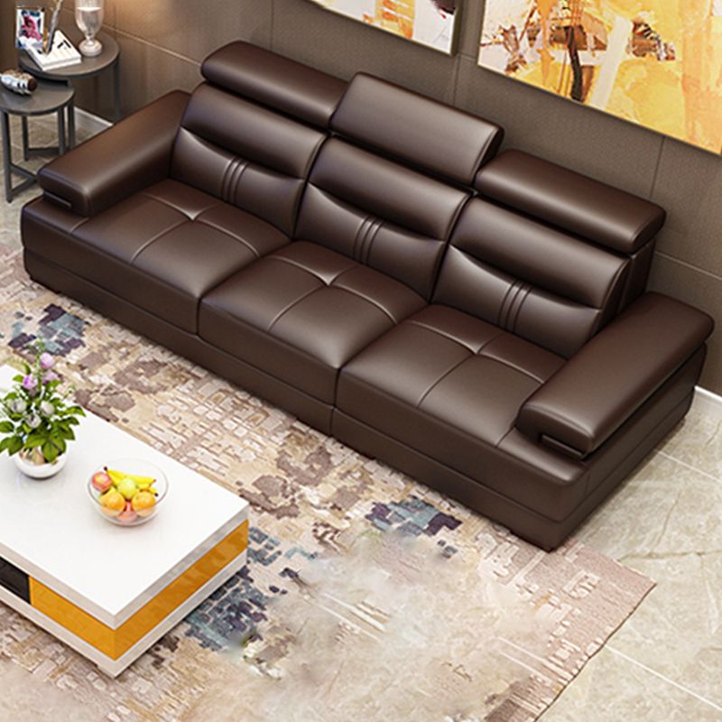 Contemporary Sectional Sofa Tufted Genuine Leather Sectionals