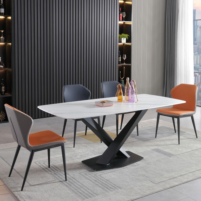 Contemporary Metal Dining Room Set 1/2/5/7 Pieces Dining Set for Home Use