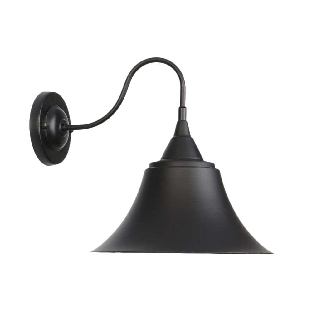 Metal Black/Rust Sconce Light Cone Shade 1-Light Industrial Wall Mounted Lighting with Gooseneck