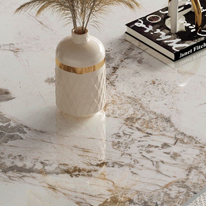 Modern Style Dining Table Sintered Stone Pedestal Table for Home