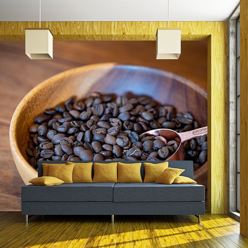 Full Size Coffee Beans Mural Decorative Contemporary Style for Coffee Shop