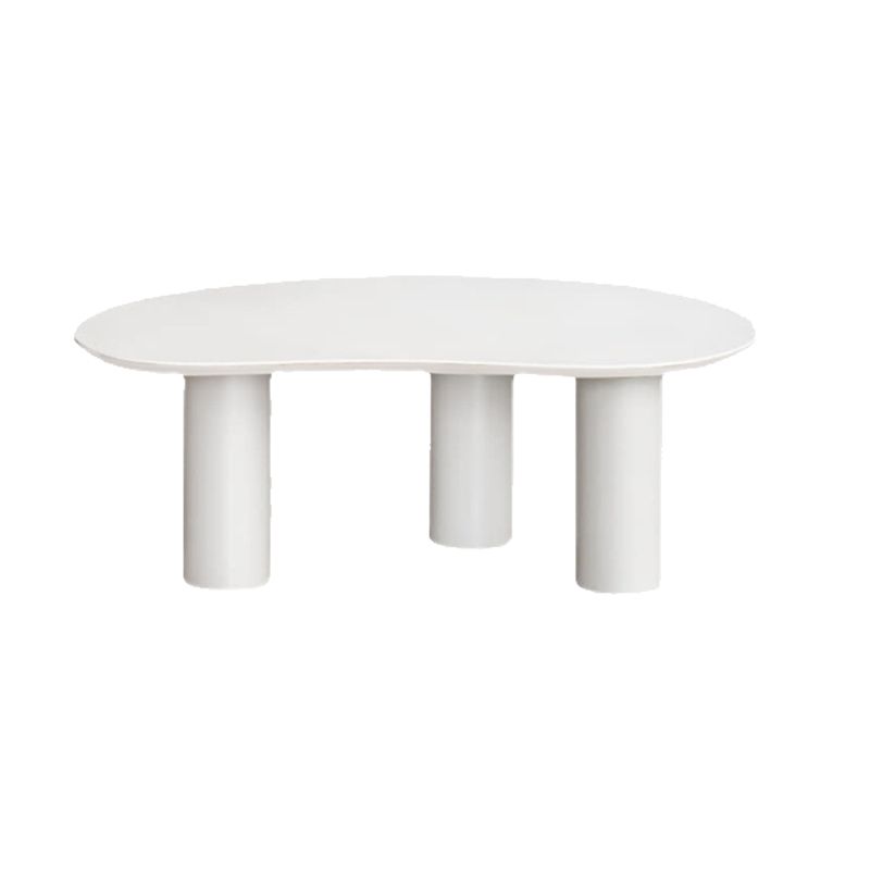 Solid Wood 3 Legs Coffee Table 13" H Cloud-Shaped Cocktail Table