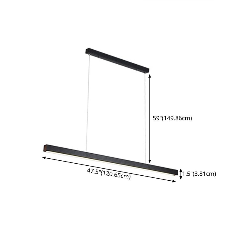 Modern Pendant Lighting for Kitchen Island Linear Pendant Lighting Hanging Lamp in Black