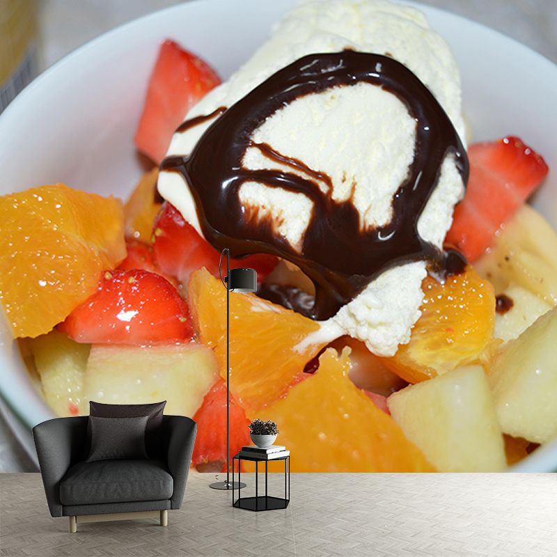 Mural Ice Cream Environment Friendly Decorative Wallpaper for Dessert Shop