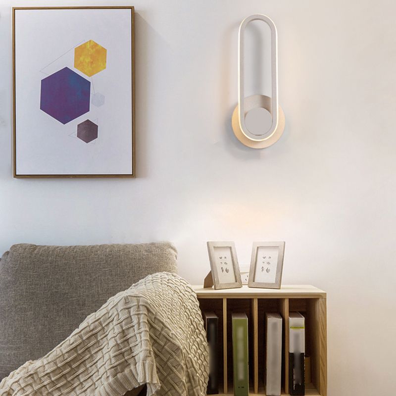 Modernist Oval Wall Sconce LED Minimalism 1 Light Wall Mounted Light for Dining Room