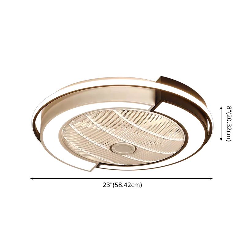 Spleißen trommelförmige LED -Deckenventilator Leuchte Nordische Metall Schlafzimmer Halbflush Mount Leuchte