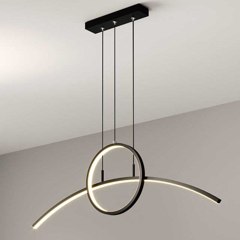 Linear Shape Island Lights Contemporary Metal 2 Light Pendant Light Fixtures