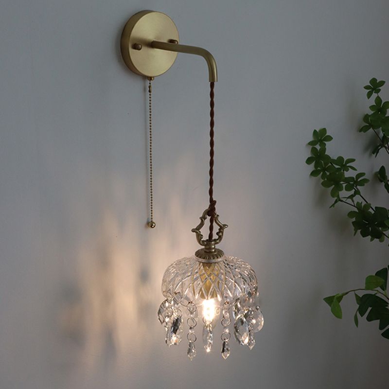 Crystal Raindrop Wall Sconce Lights Modern Style 1 Light Wall Mounted Lamps
