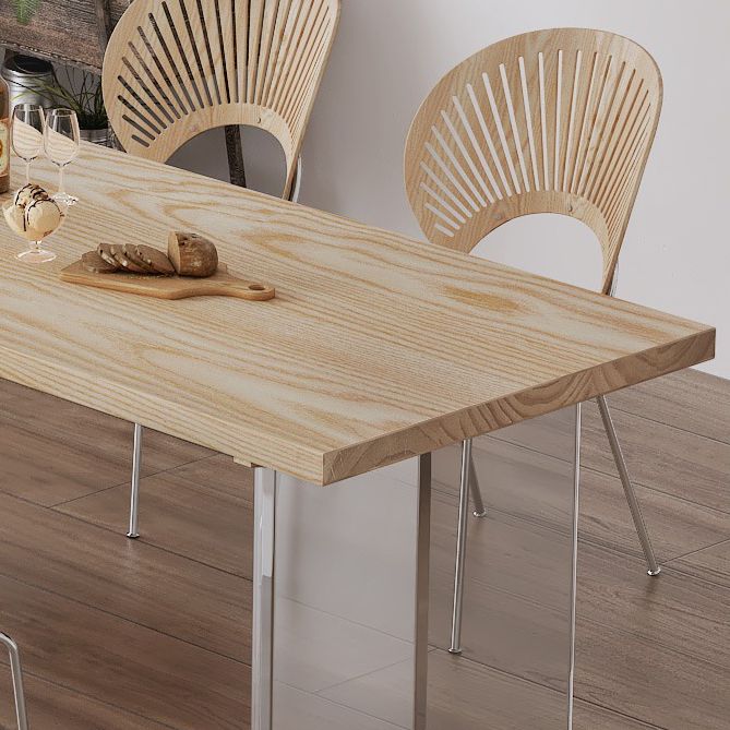 Contemporary Style Rectangle Wood Table Set 1/2/4/5 Pieces Dining Set for Home Use