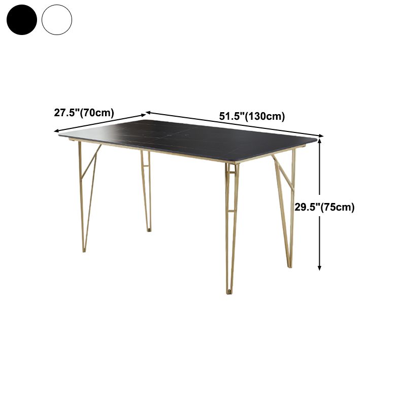 Gold Tripod Base Dining Table Stone and Metal Traditional Luxury Dining Table