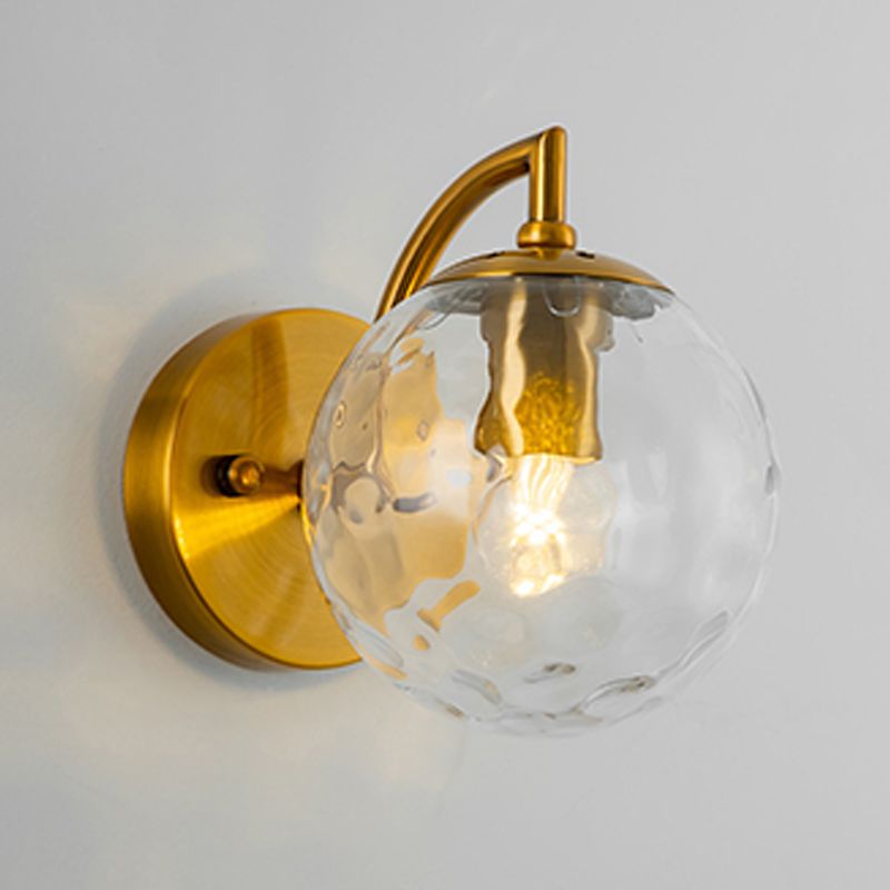 Industrial Style Ball Wall Sconce Glass 1 Light Sconces for Bedroom