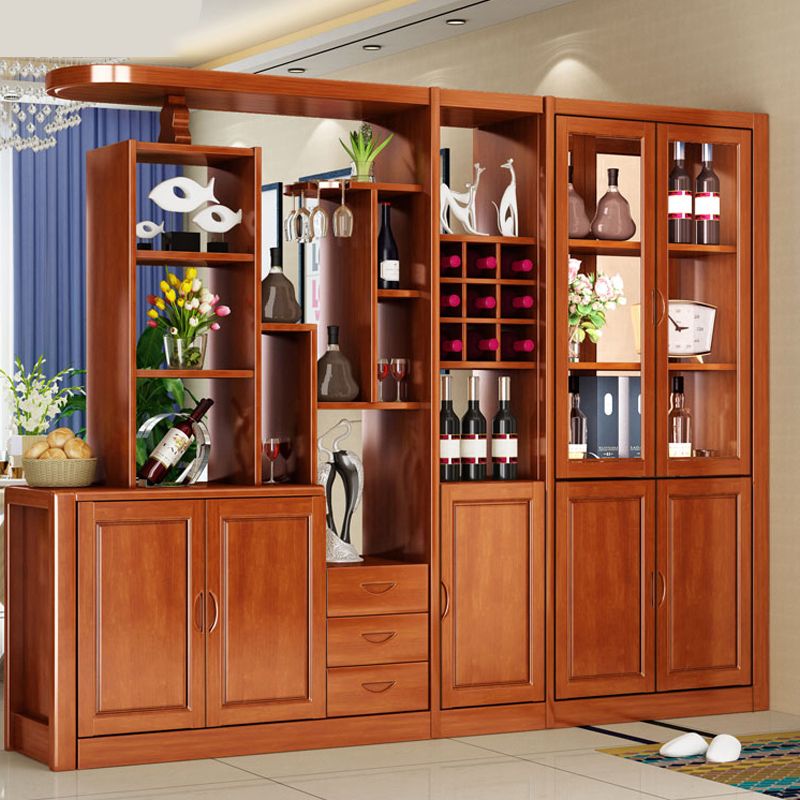 Contemporary Solid Wood 3-drawer Accent Cabinet with Door and Shelves