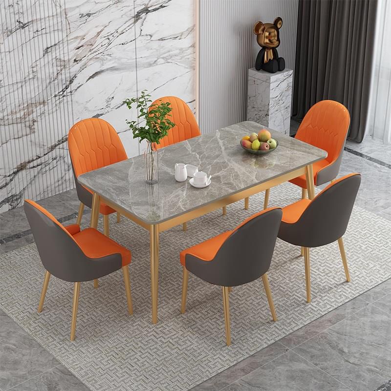 1/2/5/7 Pieces Nordic Dining Set Rectangle Stone Dining Table for Dining Room