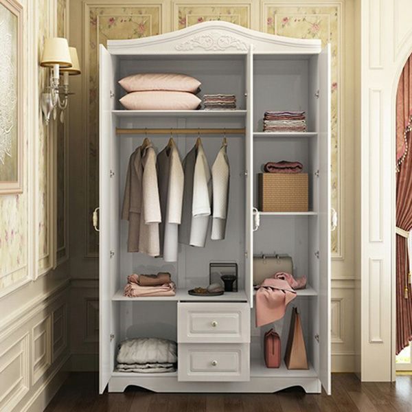 French Country Wardrobe Armoire Engineered Wood Wardrobe Closet