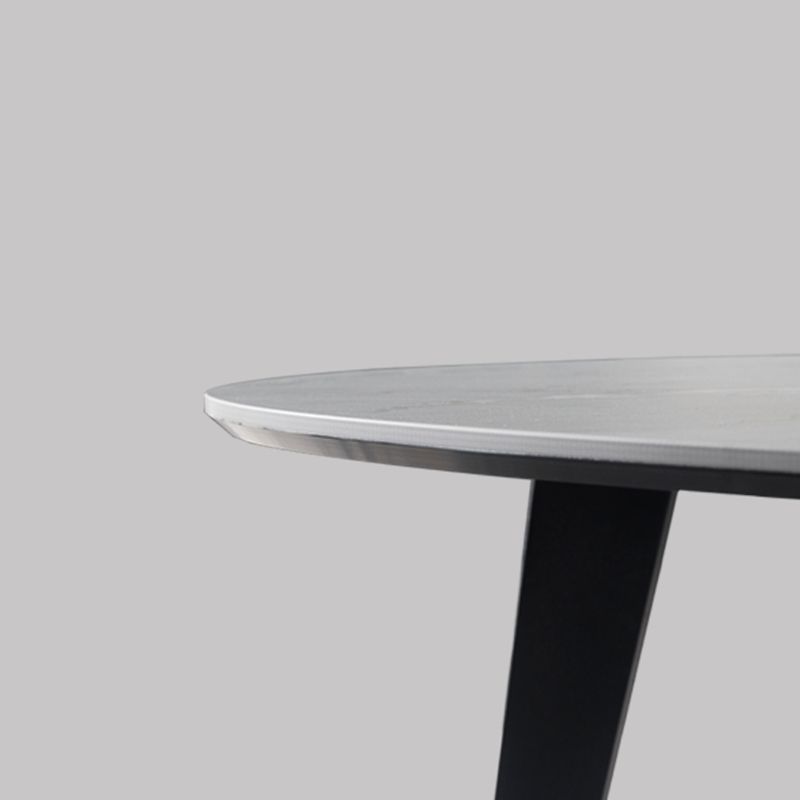Contemporary White/Grey Free Shape Coffee Table with Metal Base