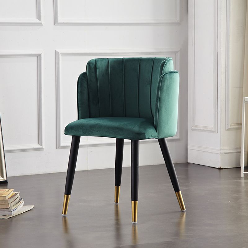 Chaises d'appoint rembourrées de style scandinave Chaises sans accoudoirs à dossier en baril pour un usage domestique (Ensemble de 2)