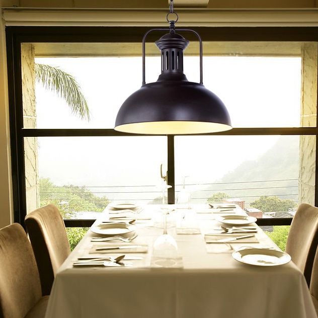 APELIZACIÓN DE LUZ HANGING METAL Estilo industrial Restaurante Black Shaded Restaurant Light