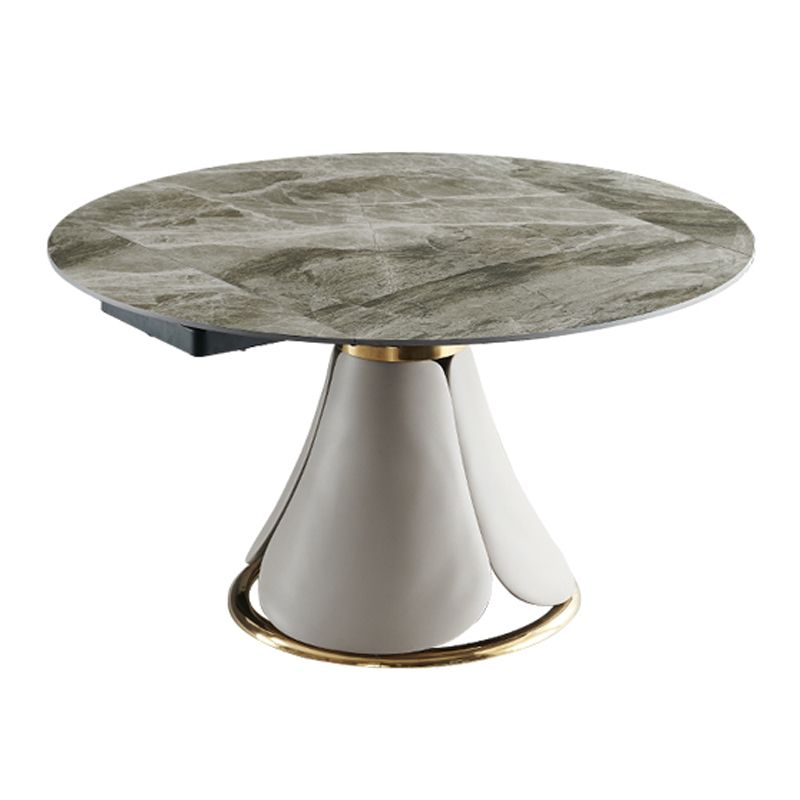 Casual Extendable Round Shape Table Sintered Stone Standard Dining Table for Kitchen