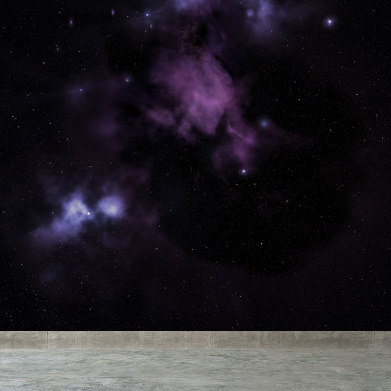 Non-Woven Big Dark Mural Contemporary Milky Way Wall Covering, Custom Size Available