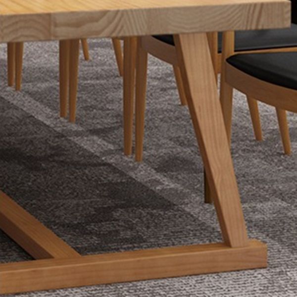 Tavolo rettangolare contemporaneo in legno massiccio tavolo da pranzo in legno con cavalletto