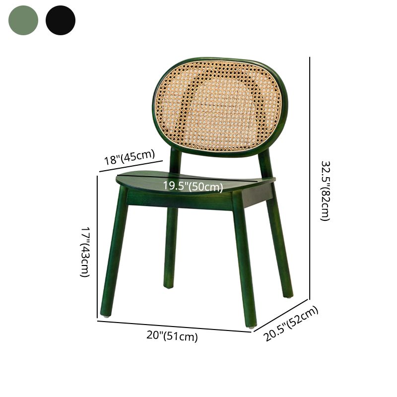 Silla de comedor tradicional sin brazos, silla lateral con respaldo abierto y patas de madera