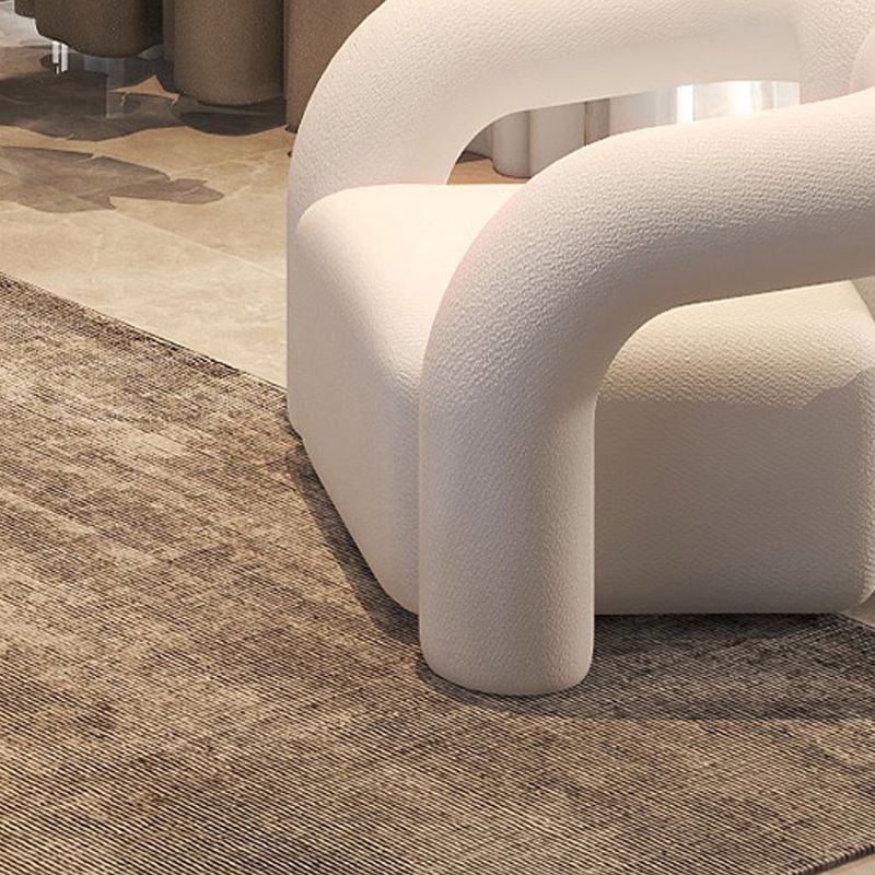 Scandinavian Seating Fabric Living Room White Tuxedo Arm Cushions Curved Sofa