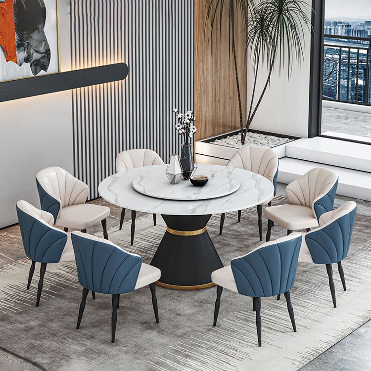 1/2/7/9 Pcs Metal Modern Dining Room Set with Round Indoor Table Dining Set