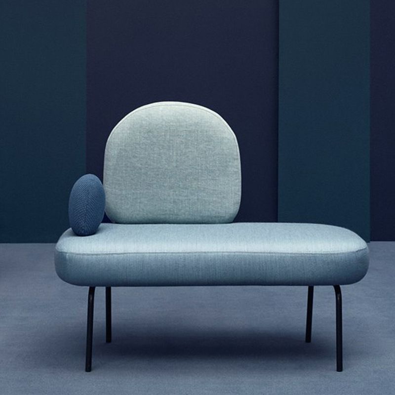 2-seater Standard Sofa Modern Fabric Armless Settee for Living Room