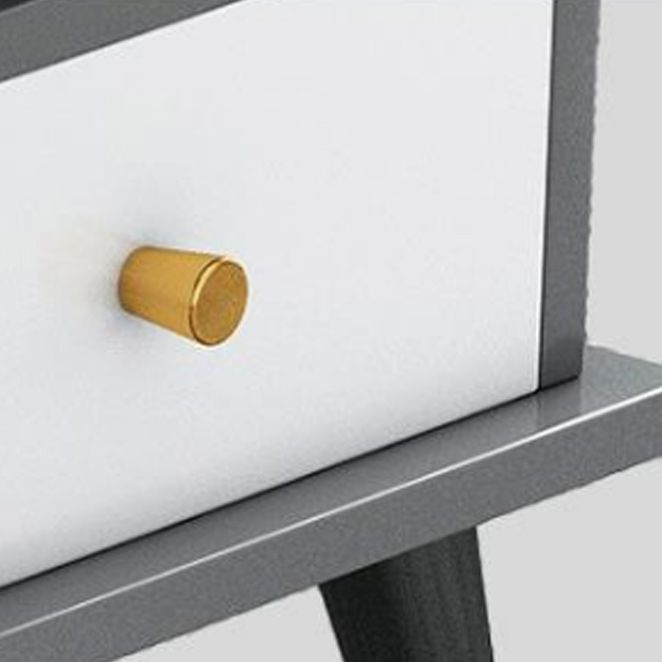 15.7" H Rectangle Wooden Coffee Table Metal 4 Legs Cocktail Table with Storage