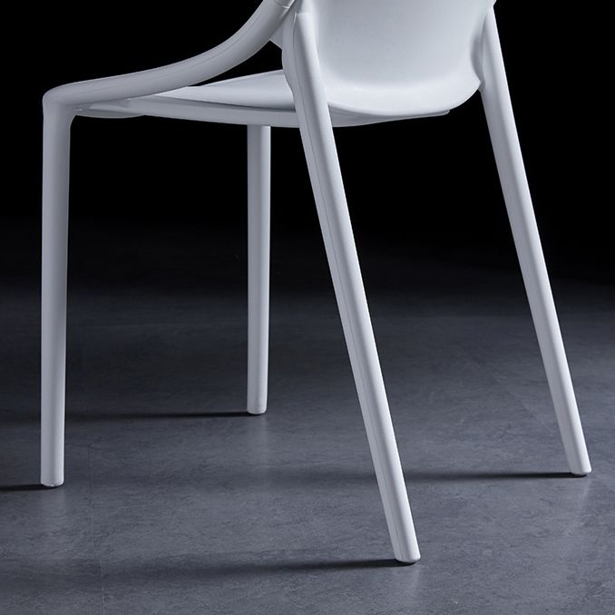 Contemporary Style Stackable Dining Chair Plastic Open Back Side Chair