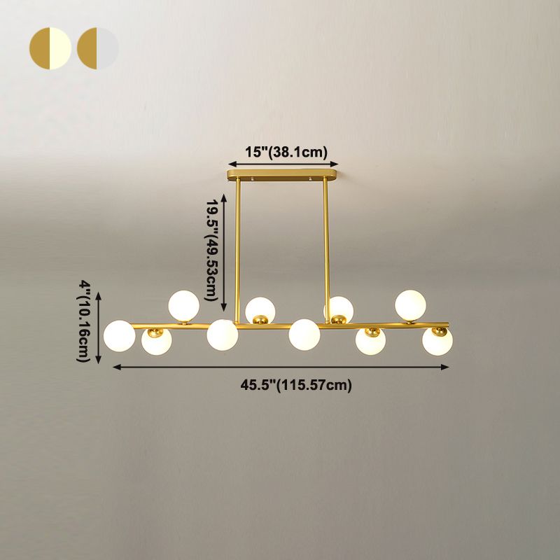 Nordic Modern Island Lighting Glass Chandelier Light Fixture for Dining Room