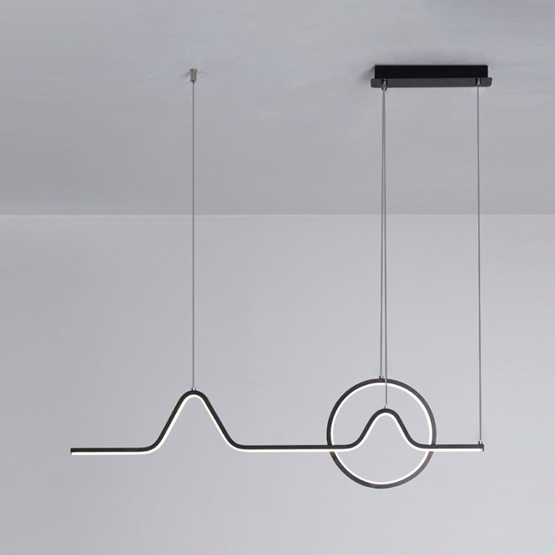 Estilo moderno lineal isla colgante de metal simple luz de metal para restaurante