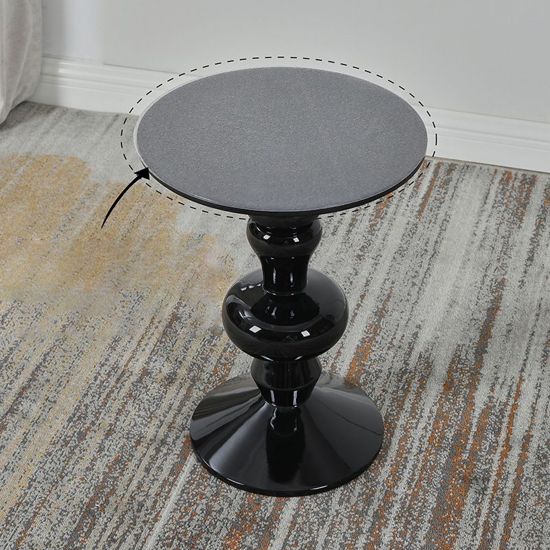 Contemporary End Table Wood Pedestal Round Living Room Side End Table