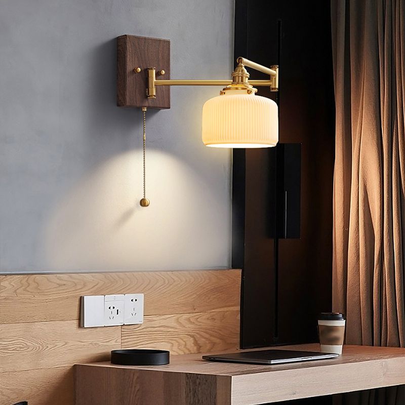 Simple Geometric Stone Wall Lamps Metal Wall Light Fixtures for Bedroom