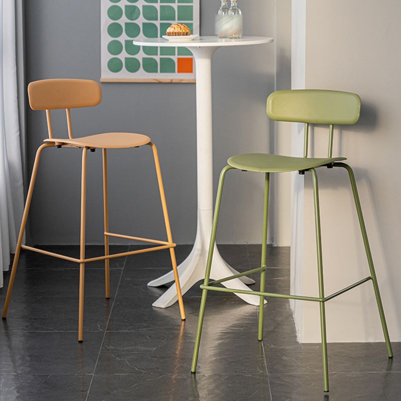Scandinavian Milk Tea Shop Footrest Stool Matte Finish Iron Bar Stool