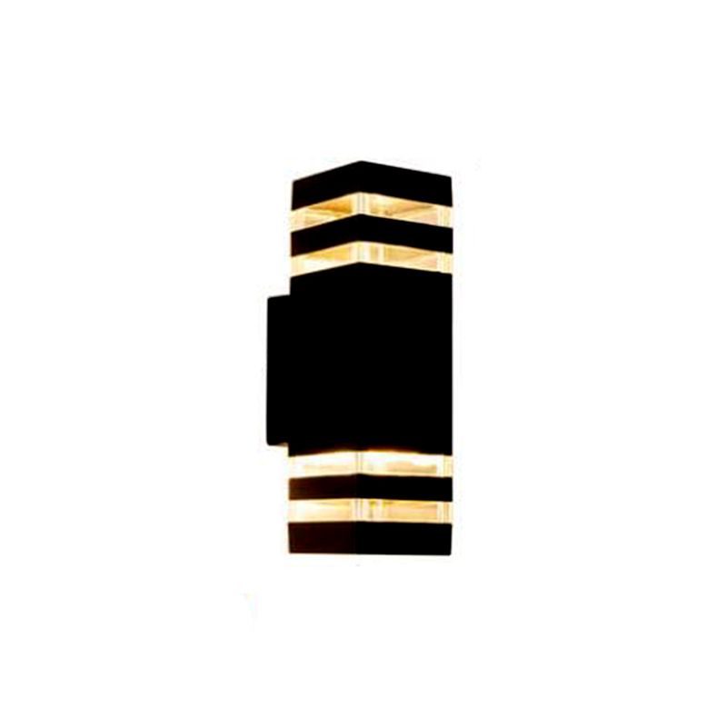 Minimalismo de aluminio Luz de luz de pared Negro al aire libre 1 luz de pared de pared Luz de pared