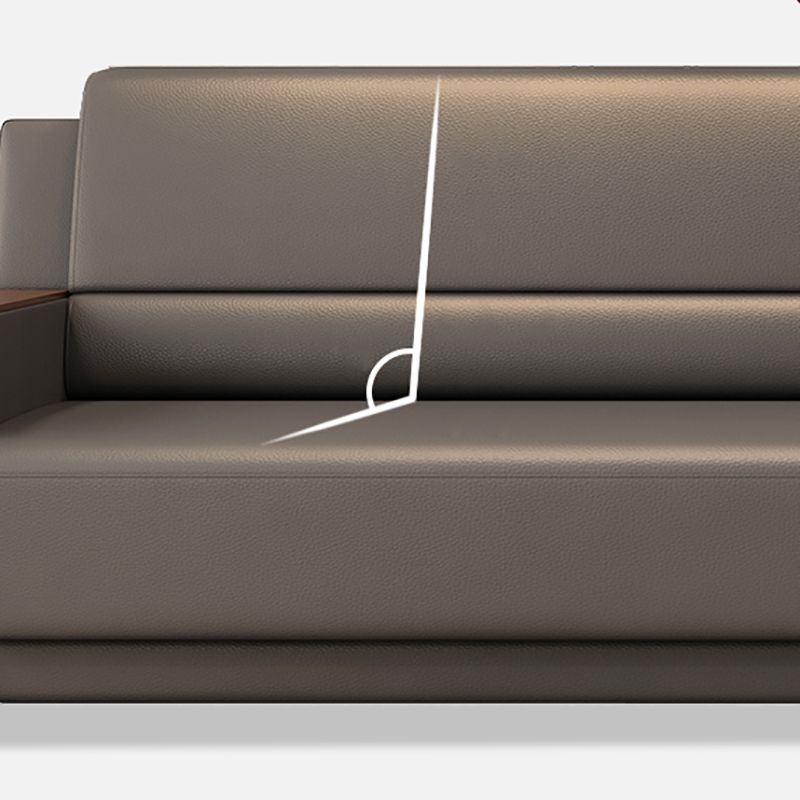 Contemporary Tight Back Single Cushion Seat Sofa 35.43"High Square Arm Sofa, Gray