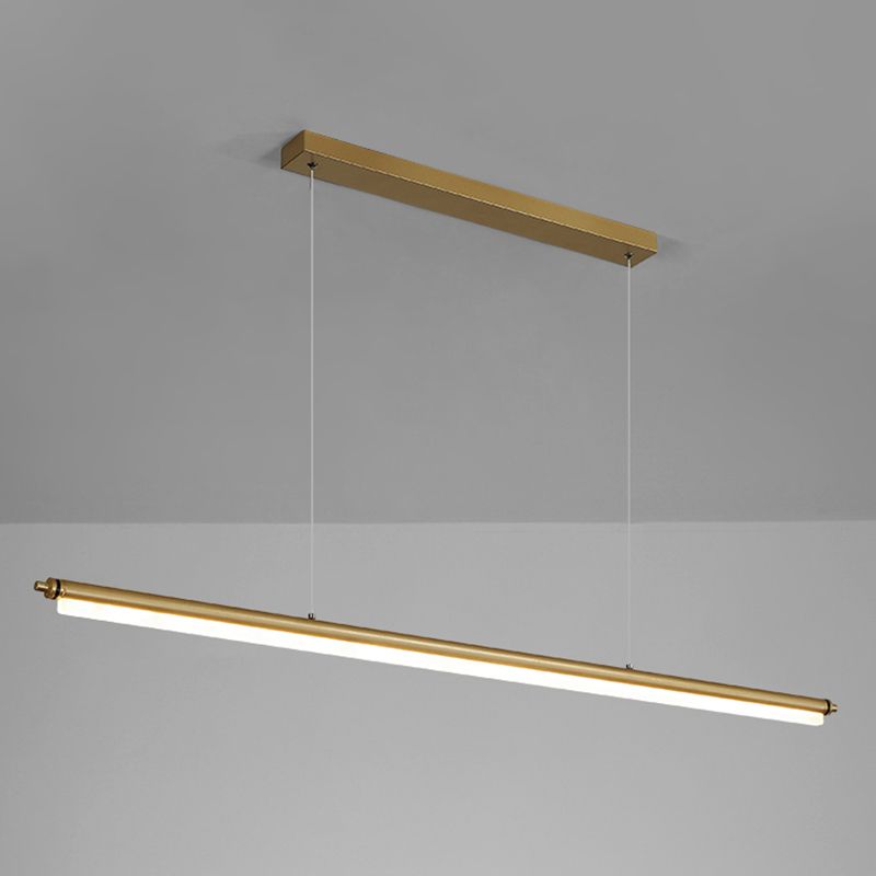 Modern aluminium eilandlamp lineair 1-licht restaurant LED hanglamp met acrylschaduw
