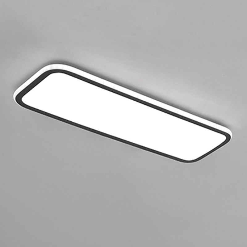 Metal Square Flush Ceiling Light Modern 1 Light Flush Ceiling Light Fixtures in White