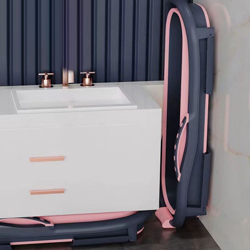 Modern Rectangular Folding Bathtub Freestanding Plastic Soaking for Bathroom