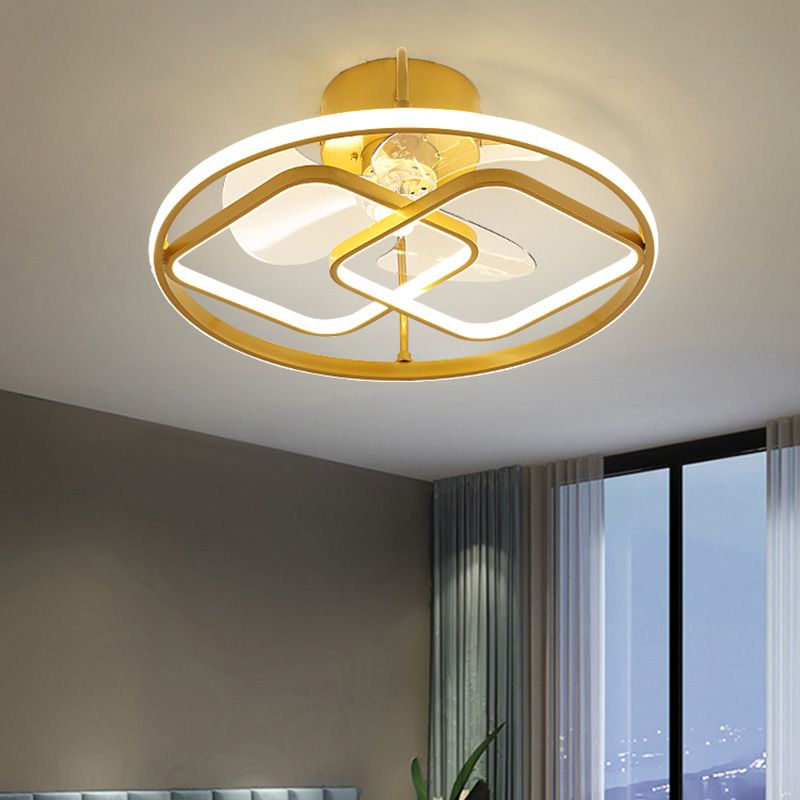 Minimalistische kreisförmige Deckenventilator Leuchte Acryl Schlafzimmer LED LED LEMI BUSH MOUNT LAUT