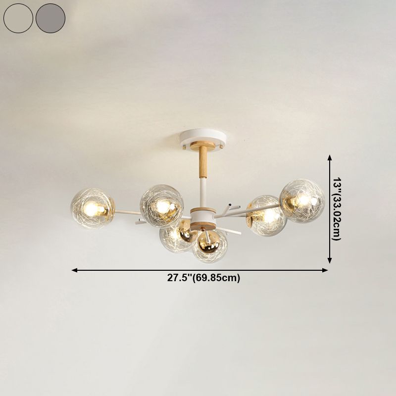 Glass Modern Chandelier Lighting Minimalistic Suspension Light for Dining Room