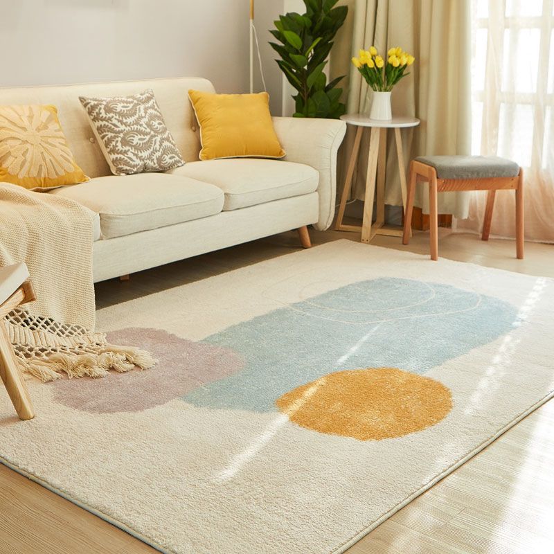 Nordic Area Carpet Polyester Medium Living Room Rug with Non-Slip Backing Area Rug