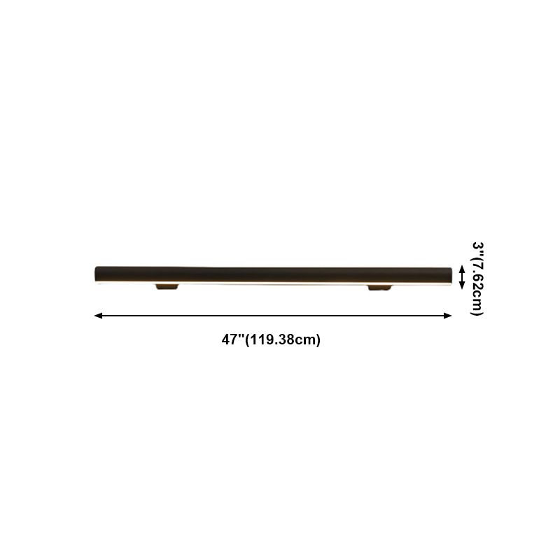 Linear Shape Metal Wall Light Modern 1 Light Wall Mounted Light Fixture in Black