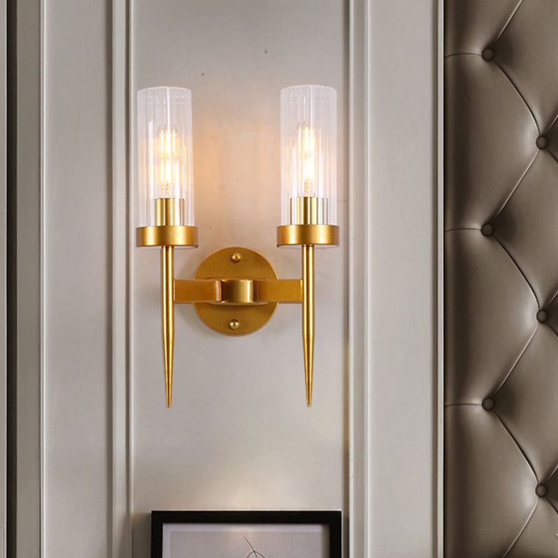 Modern Cylinder Wall Light Glass Wall Light Fixture for Bedroom