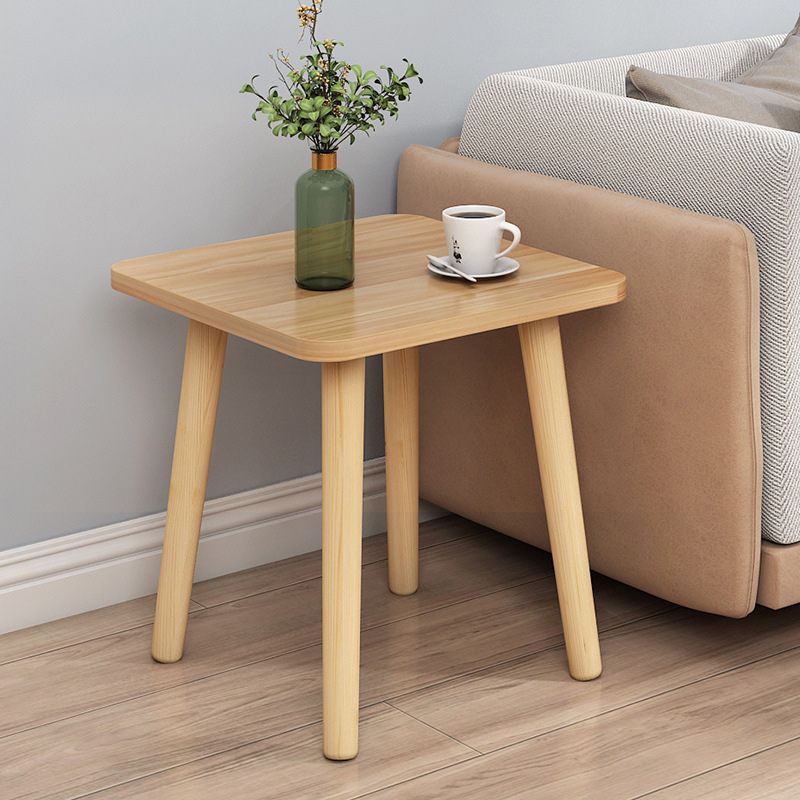 Contemporary Square End Table 4 Legs Solid Wood Side Table, 16.5" Tall